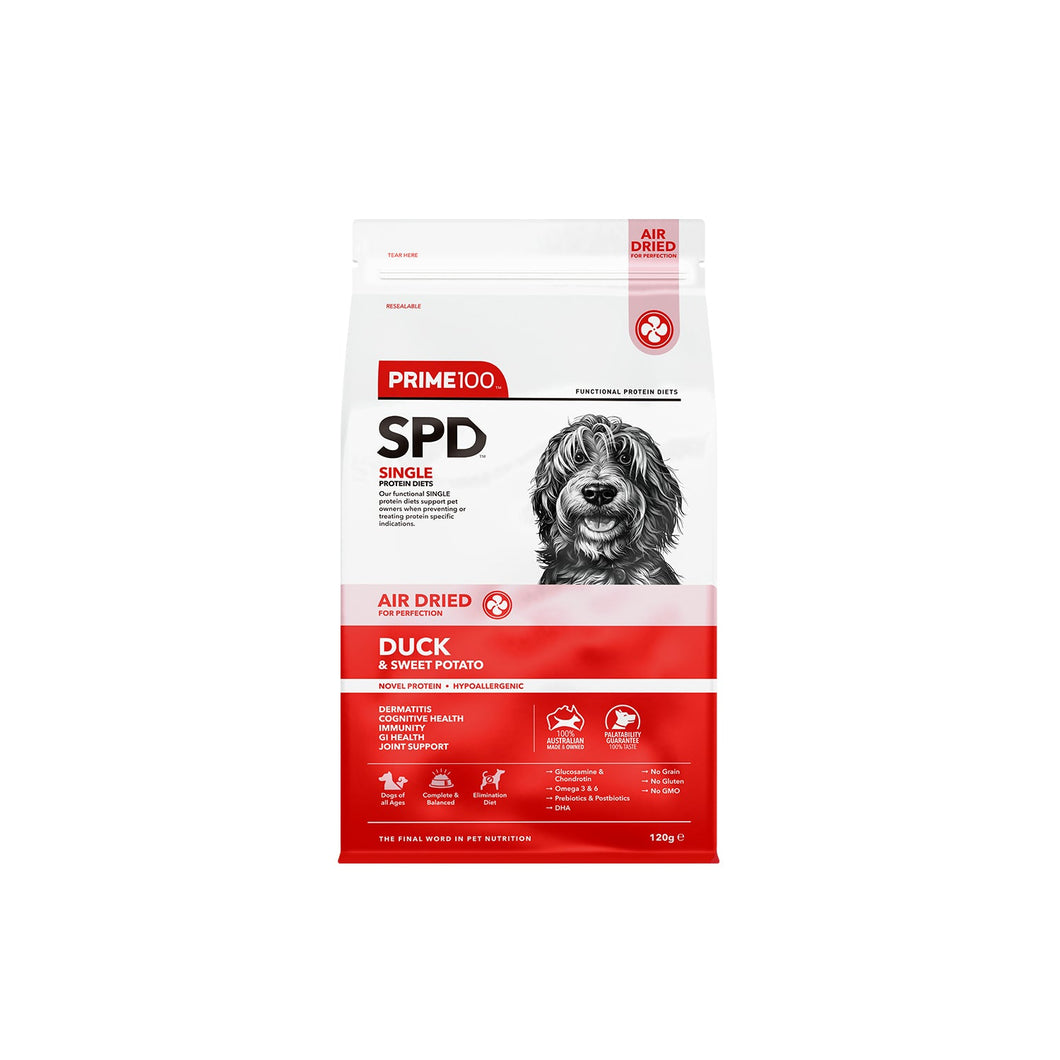 DRY DOG FOOD
SPD™ Air Dried Duck & Sweet Potato 120g