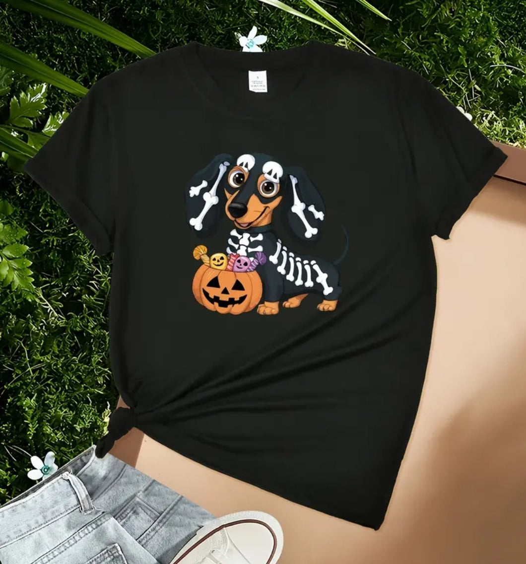 Trick or treat dachie tee